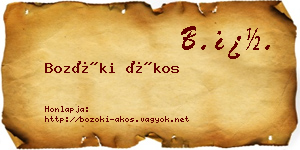 Bozóki Ákos névjegykártya